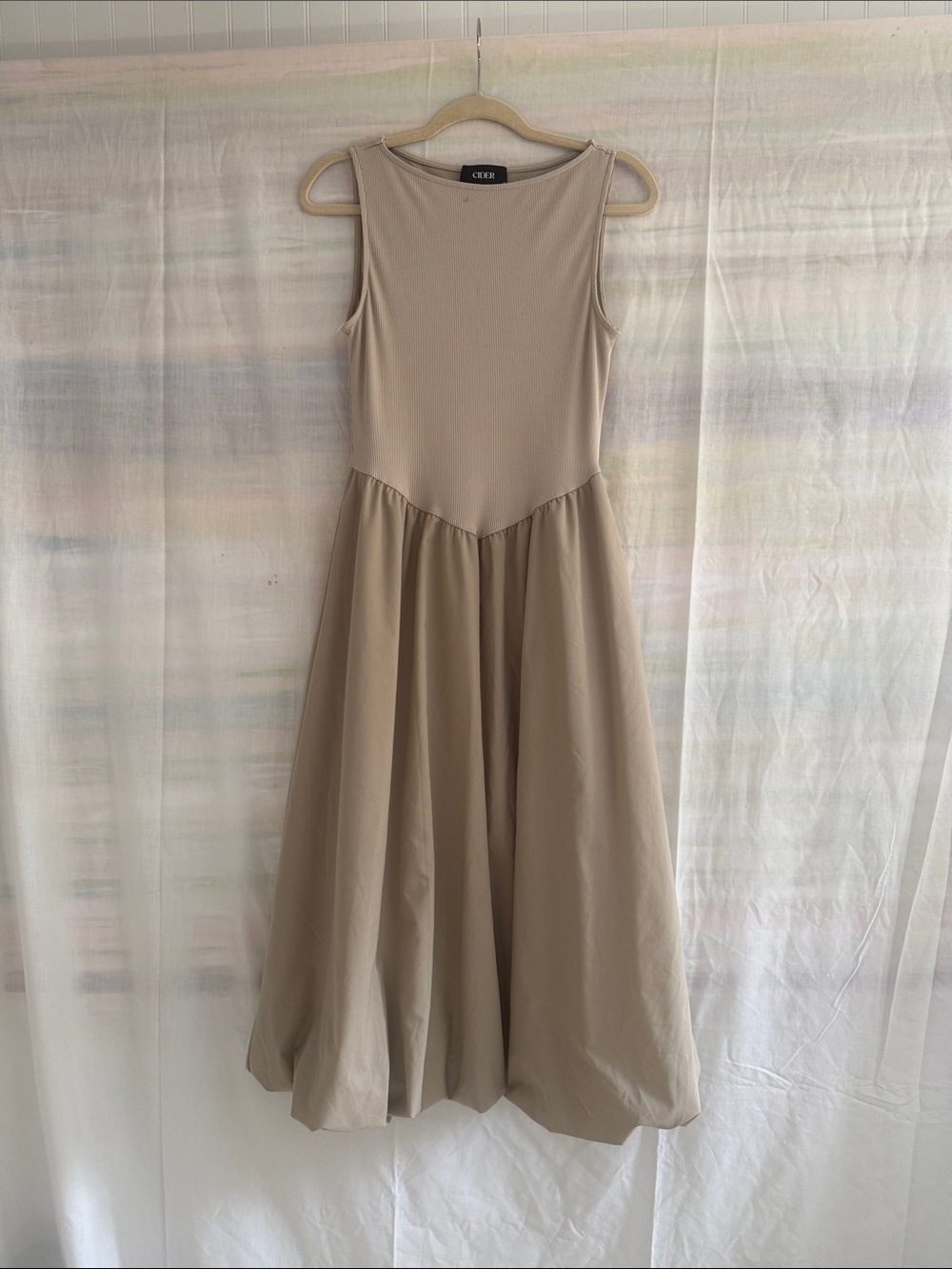 Cider Beige Sleeveless Maxi Dress